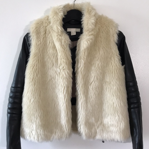 Faux fur Cream Comfy Vest Joe Fresh Small - Picture 4 of 5